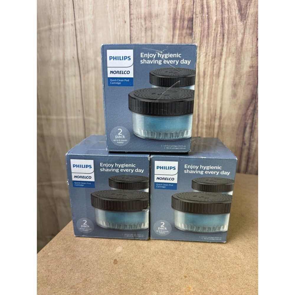 3 Philips Norelco Quick Clean Pod Cartridge Lot of  3 Packs of 2